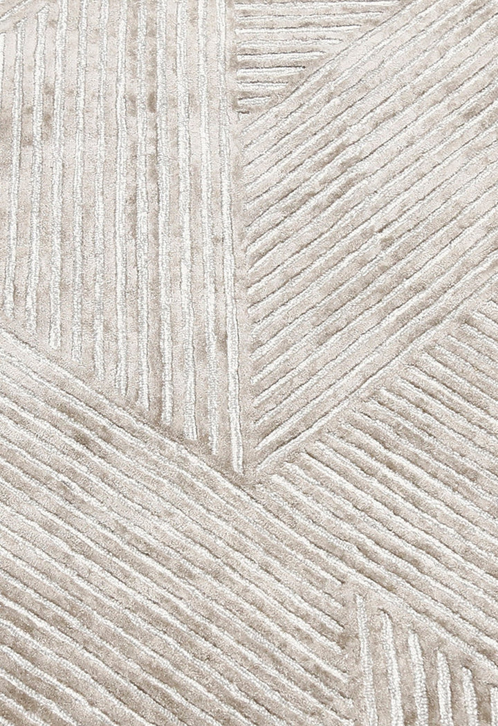 Amber Modern Geometrical Beige Hand Tufted Wool Rug - The Rug Decor