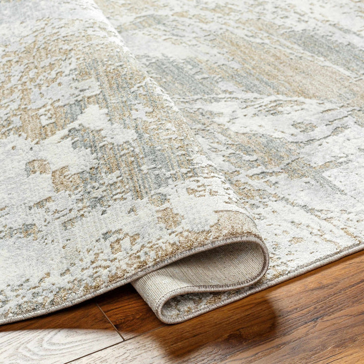 Ambra Gray And Tan Contemporary Abstract Design Rug - The Rug Decor