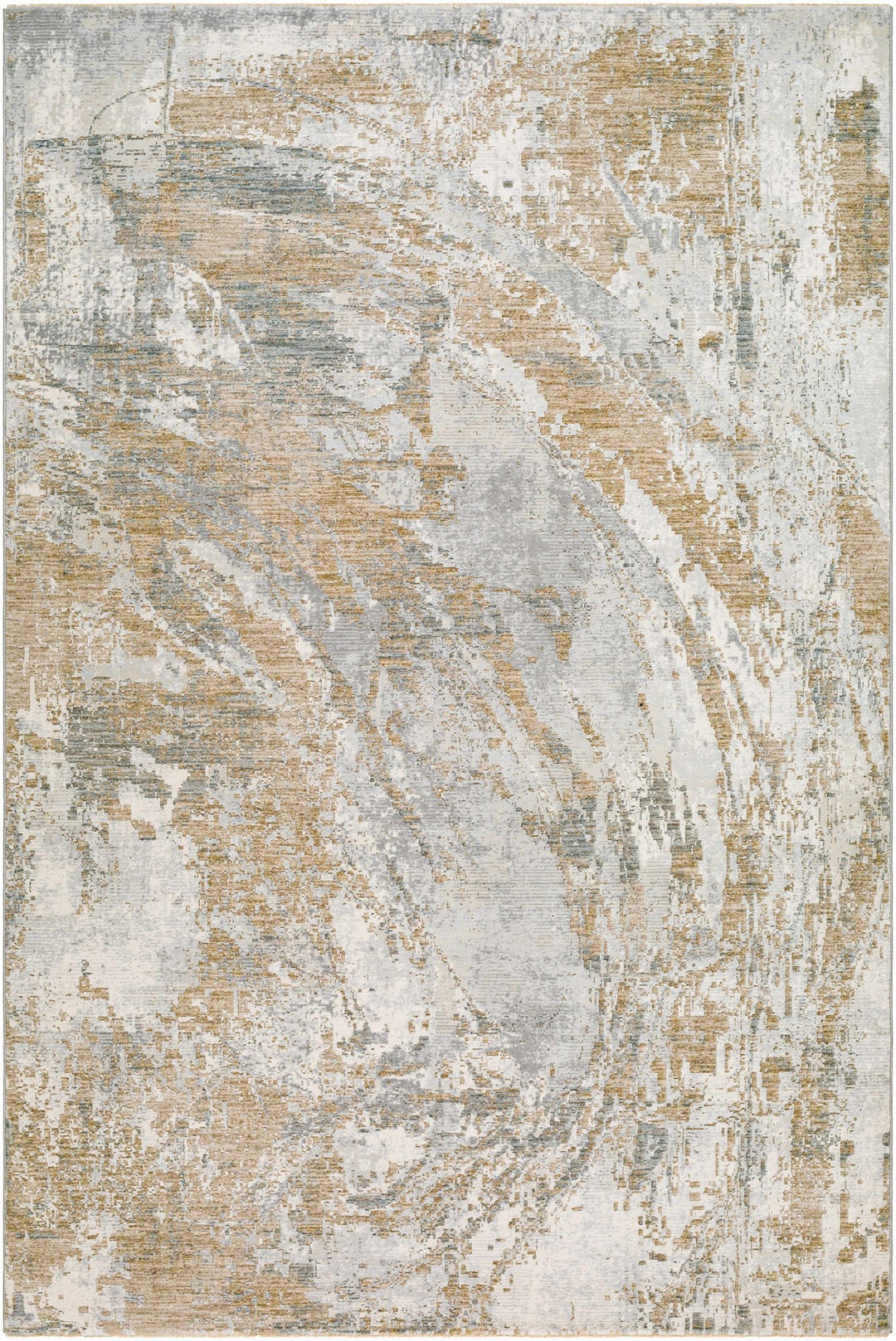 Ambra Gray And Tan Contemporary Abstract Design Rug - The Rug Decor
