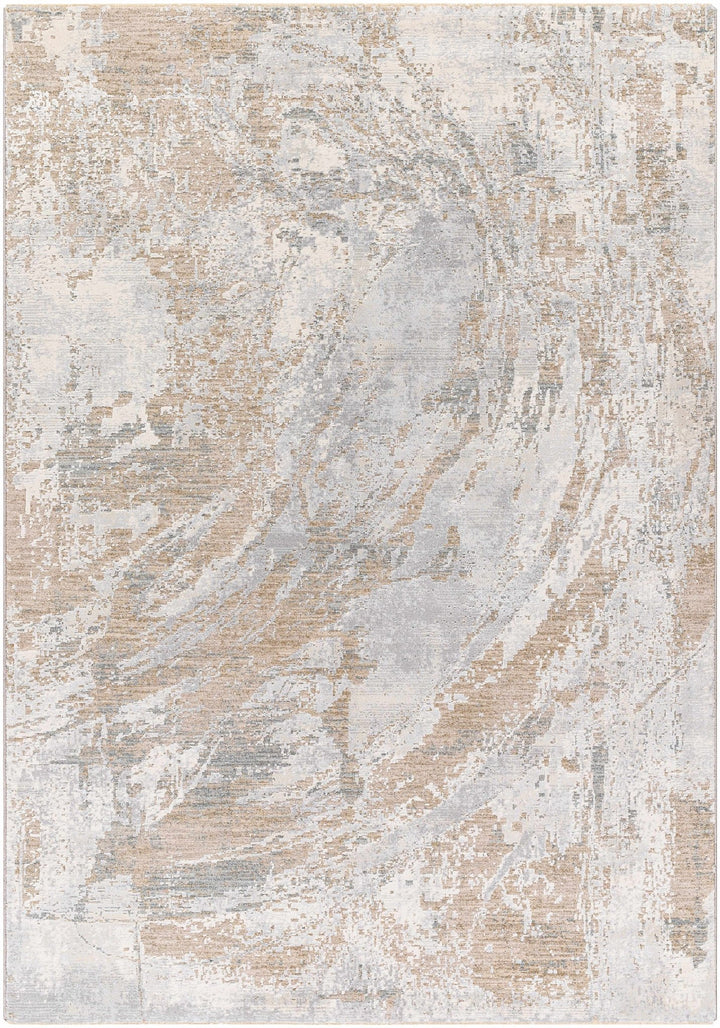 Ambra Gray And Tan Contemporary Abstract Design Rug - The Rug Decor
