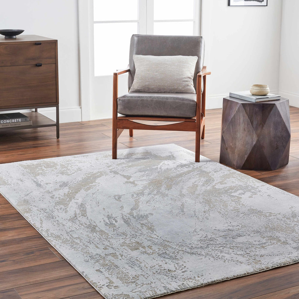 Ambra Gray And Tan Contemporary Abstract Design Rug - The Rug Decor