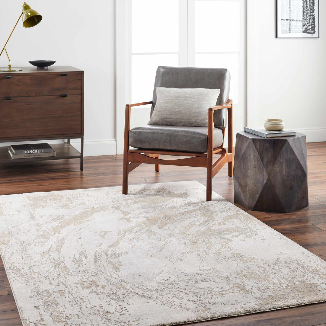 Ambra Gray And Tan Contemporary Abstract Design Rug