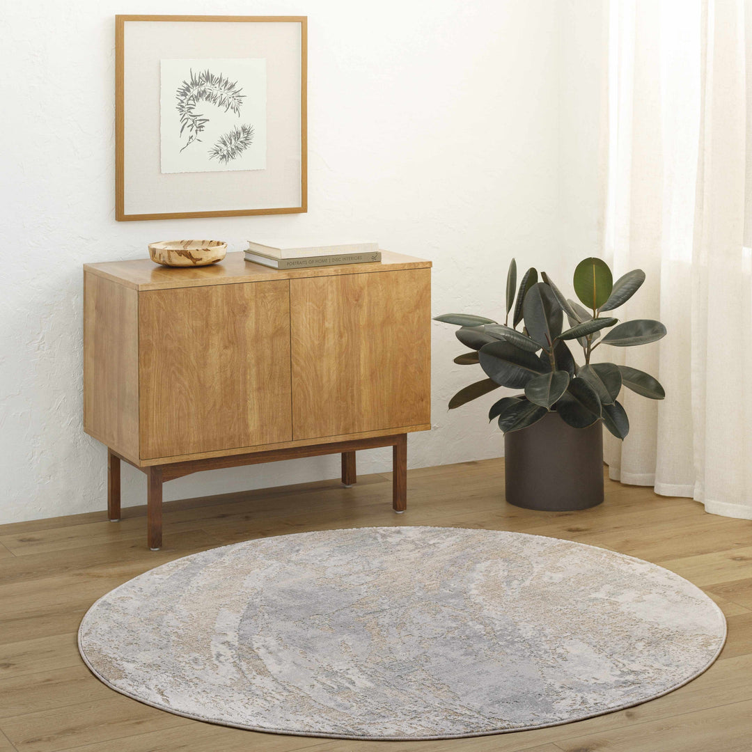 Ambra Gray And Tan Contemporary Abstract Design Rug