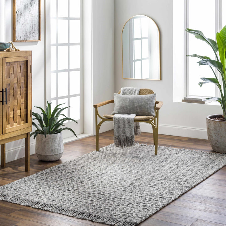 Amiel Contemporary Style Gray Hand Woven Wool Area Rug - The Rug Decor
