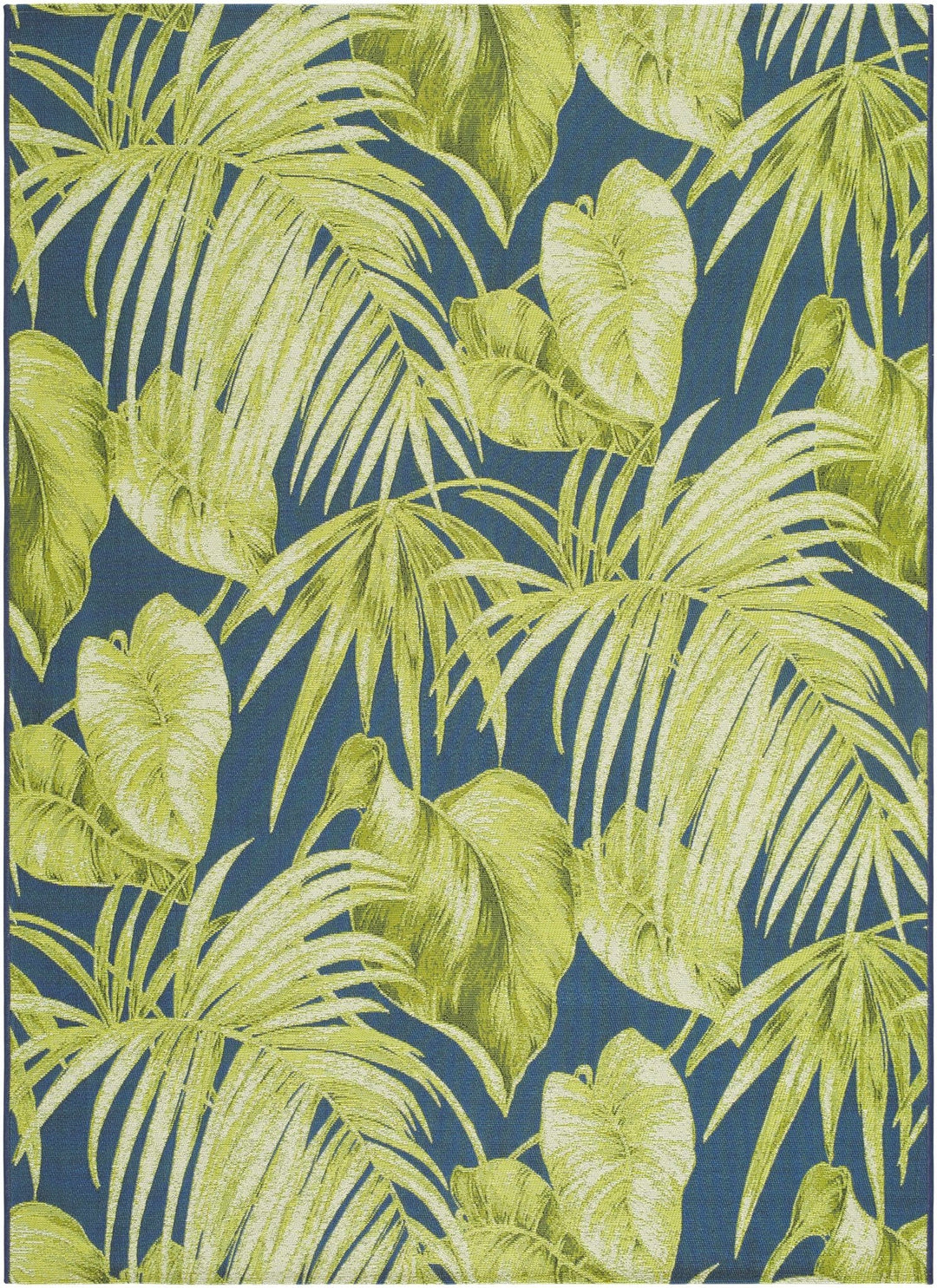 Amirah Contemporary Botanical Green And Teal Outdoor Area Rug - The Rug Decor