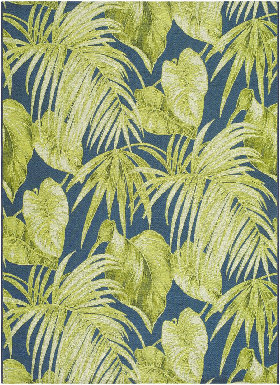 Amirah Contemporary Botanical Green And Teal Outdoor Area Rug - The Rug Decor