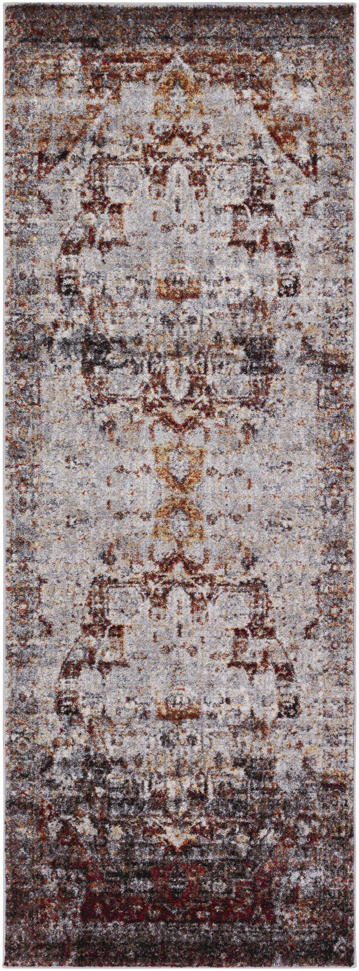Analisa Traditional Style Gray And Rust Area Rug