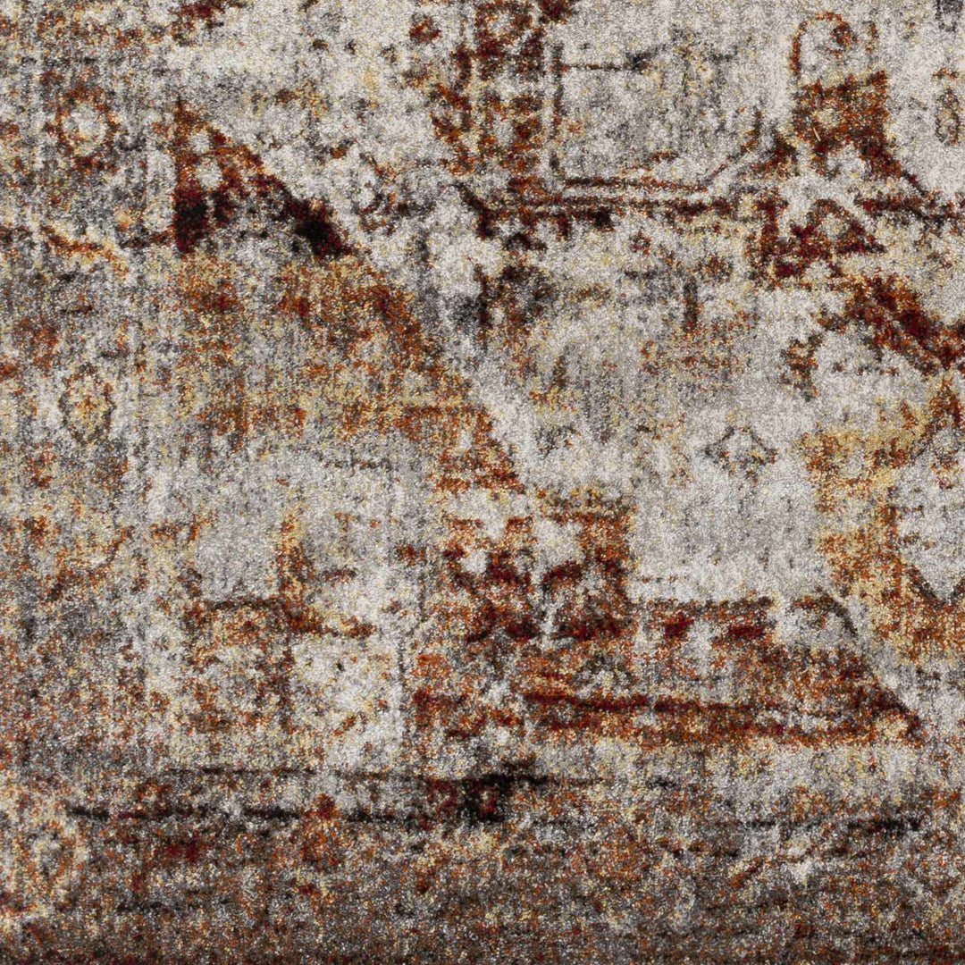 Analisa Traditional Style Gray And Rust Area Rug