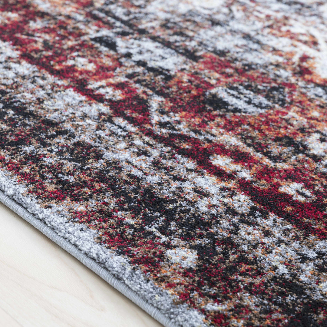 Analisa Traditional Style Gray And Rust Area Rug