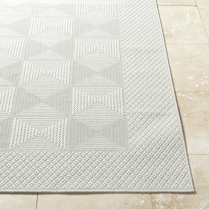 Anabia Modern Geometric Design White Outdoor Area Rug - The Rug Decor