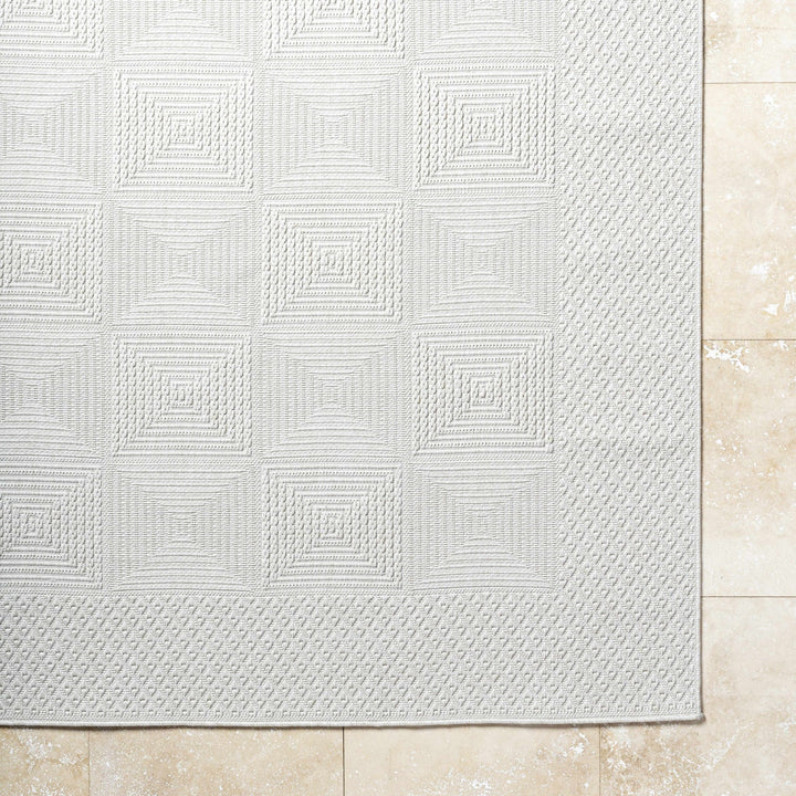 Anabia Modern Geometric Design White Outdoor Area Rug - The Rug Decor