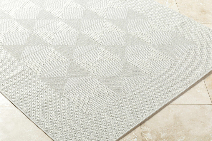 Anabia Modern Geometric Design White Outdoor Area Rug - The Rug Decor