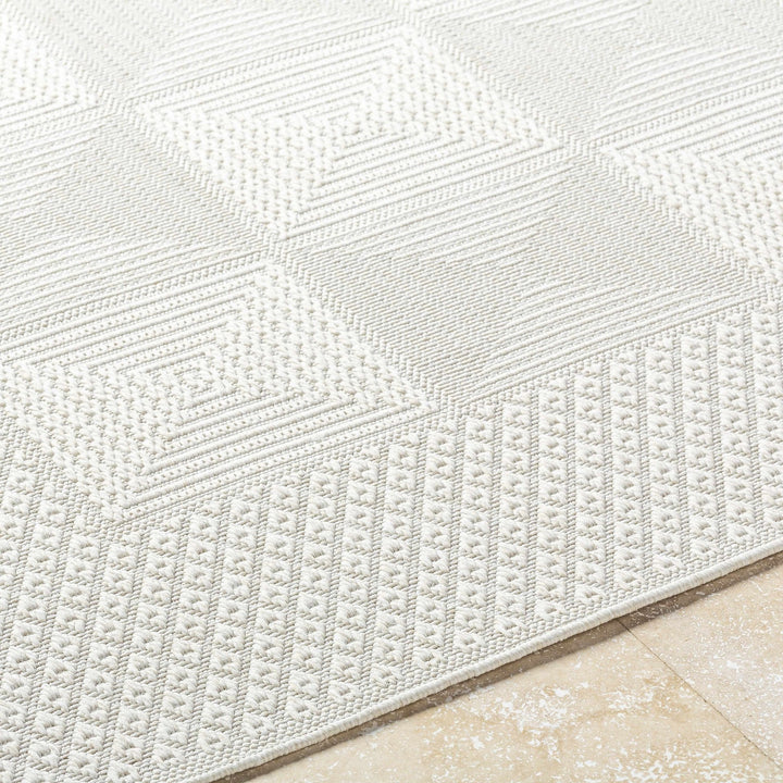 Anabia Modern Geometric Design White Outdoor Area Rug - The Rug Decor