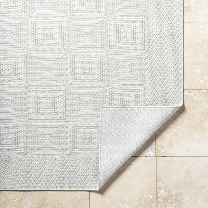 Anabia Modern Geometric Design White Outdoor Area Rug - The Rug Decor