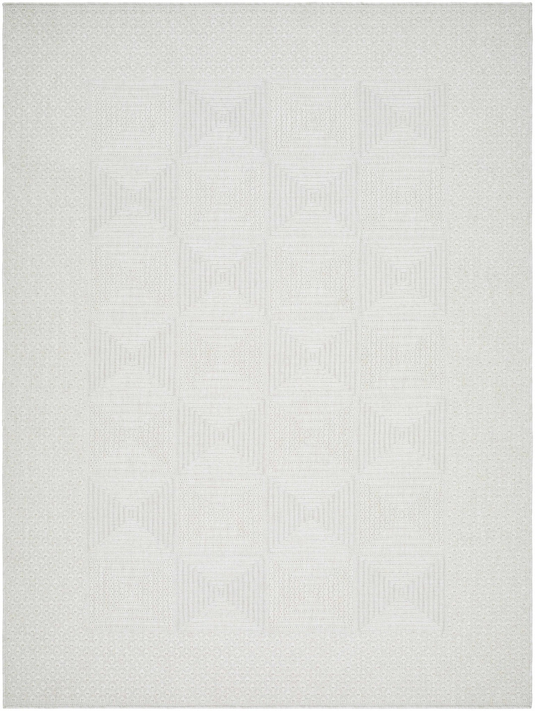 Anabia Modern Geometric Design White Outdoor Area Rug - The Rug Decor