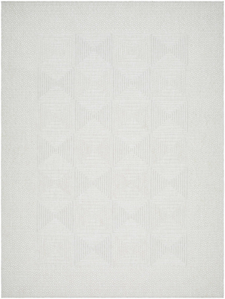 Anabia Modern Geometric Design White Outdoor Area Rug - The Rug Decor