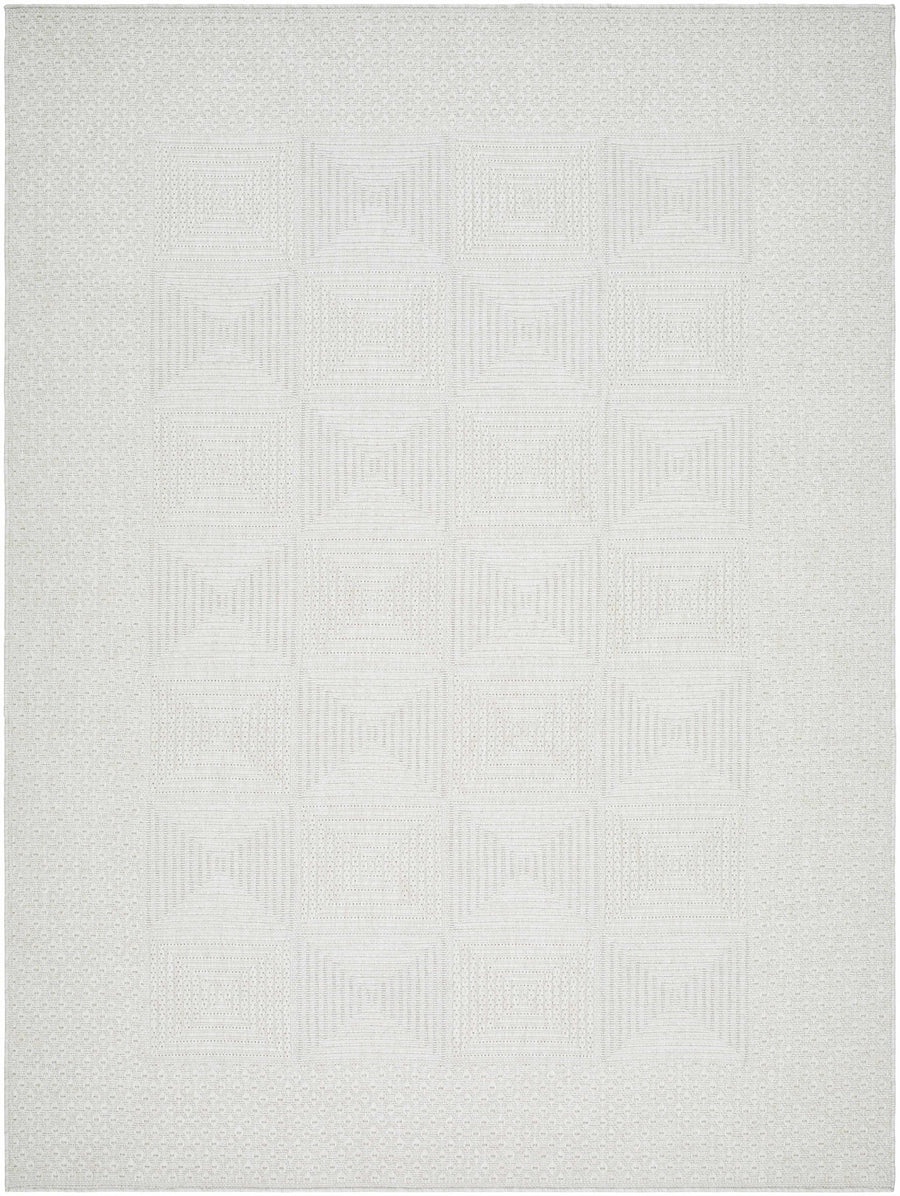 Anabia Modern Geometric Design White Outdoor Area Rug - The Rug Decor