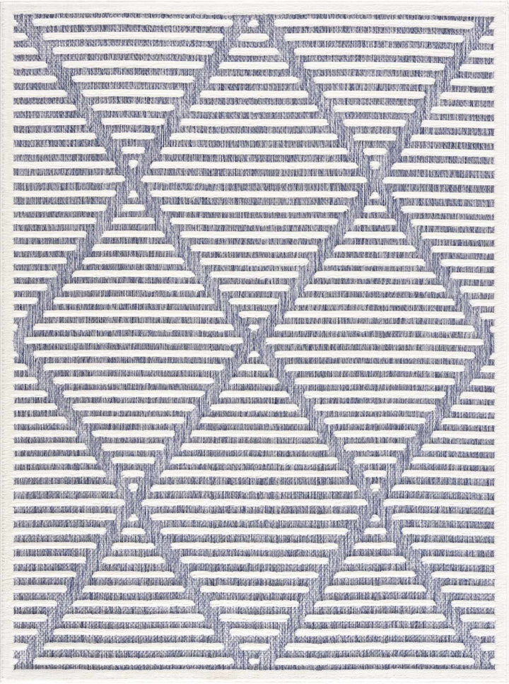 Anah Contemporary Geometric Design Blue Outdoor Rug - The Rug Decor