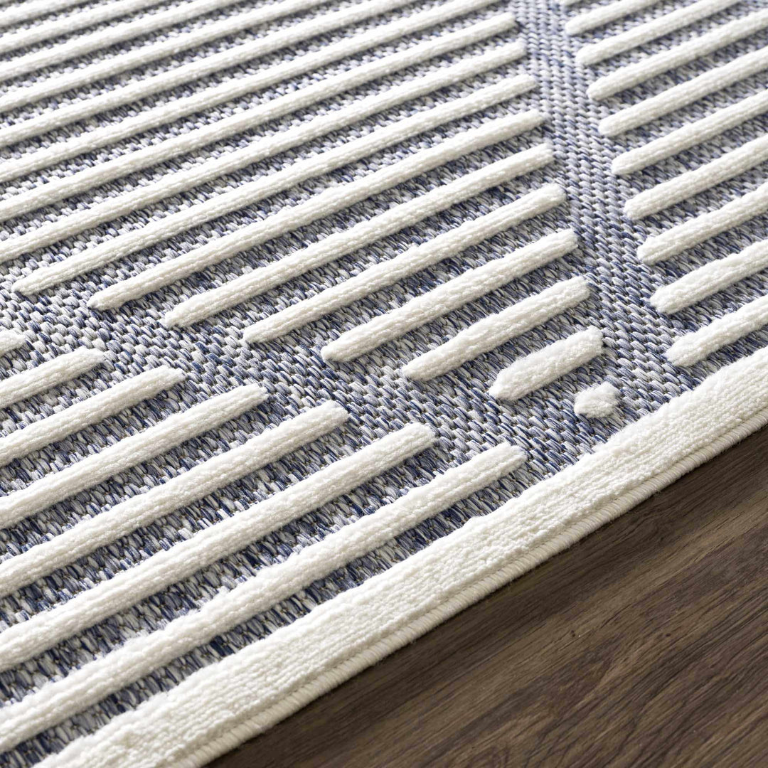 Anah Contemporary Geometric Design Blue Outdoor Rug - The Rug Decor