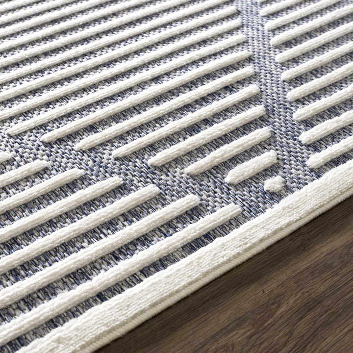 Anah Contemporary Geometric Design Blue Outdoor Rug - The Rug Decor
