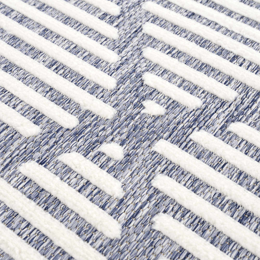 Anah Contemporary Geometric Design Blue Outdoor Rug - The Rug Decor