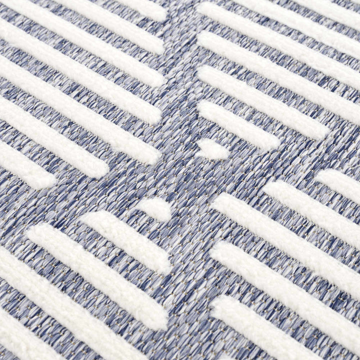 Anah Contemporary Geometric Design Blue Outdoor Rug - The Rug Decor