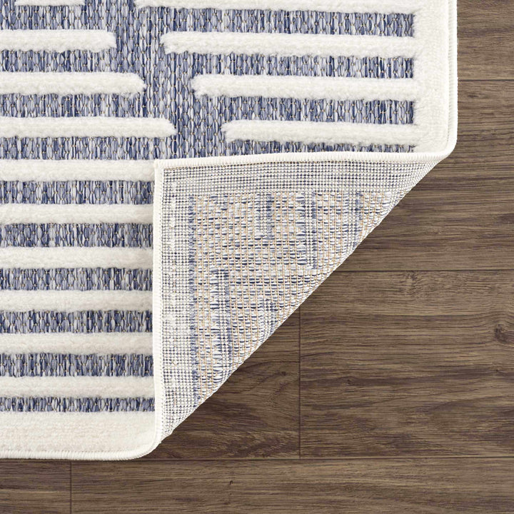 Anah Contemporary Geometric Design Blue Outdoor Rug - The Rug Decor