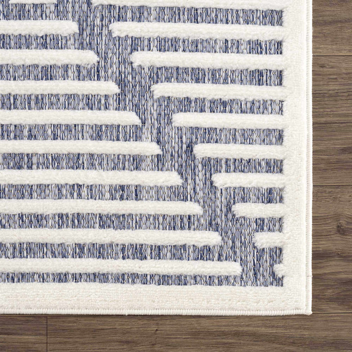 Anah Contemporary Geometric Design Blue Outdoor Rug - The Rug Decor