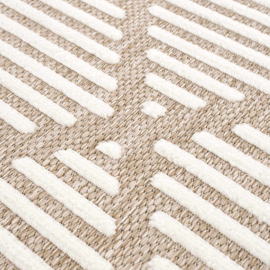 Anah Contemporary Geometrical Tan And Ivory Rug - The Rug Decor