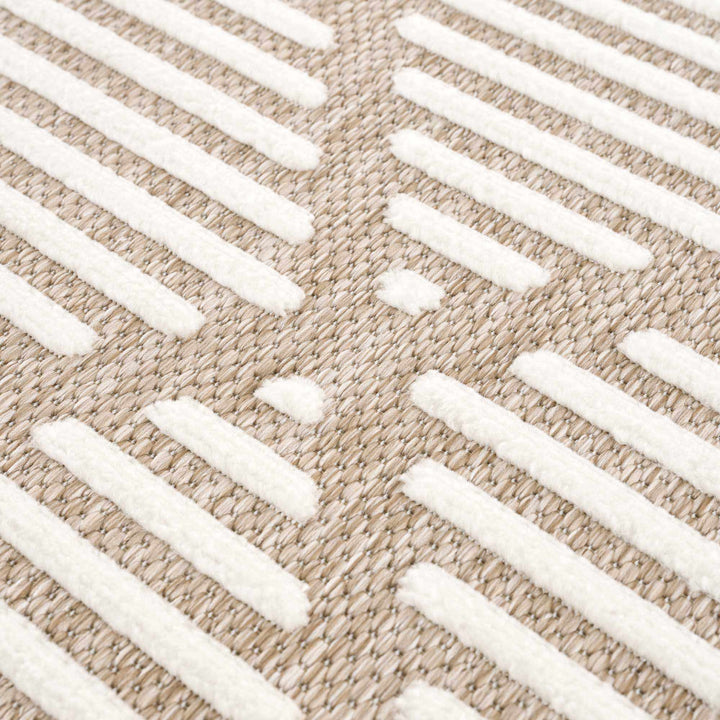 Anah Contemporary Geometrical Tan And Ivory Rug - The Rug Decor