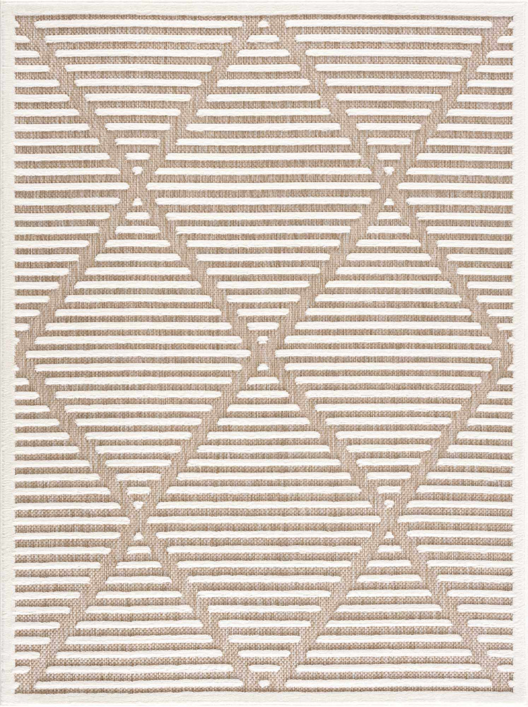 Anah Contemporary Geometrical Tan And Ivory Rug - The Rug Decor