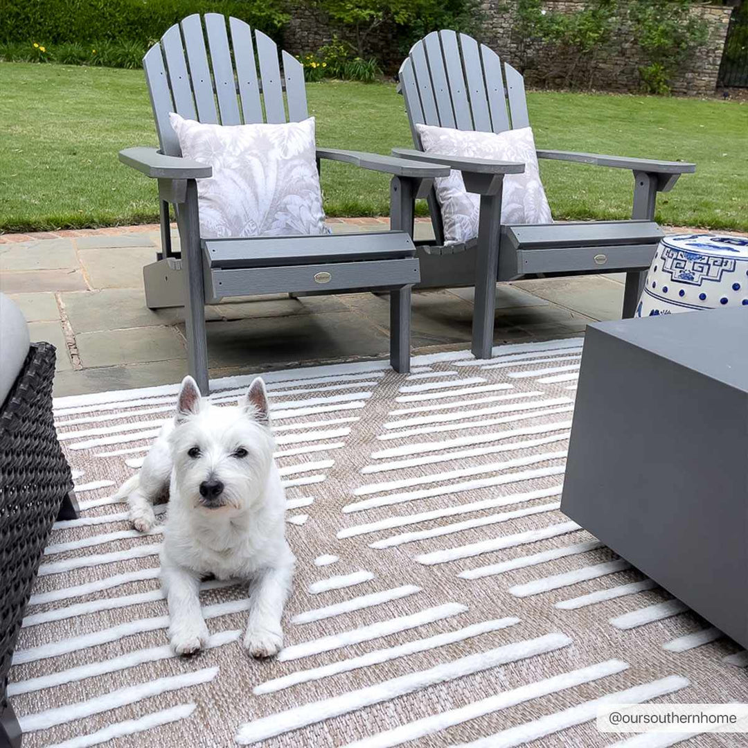 Anah Contemporary Geometrical Tan And Ivory Rug - The Rug Decor