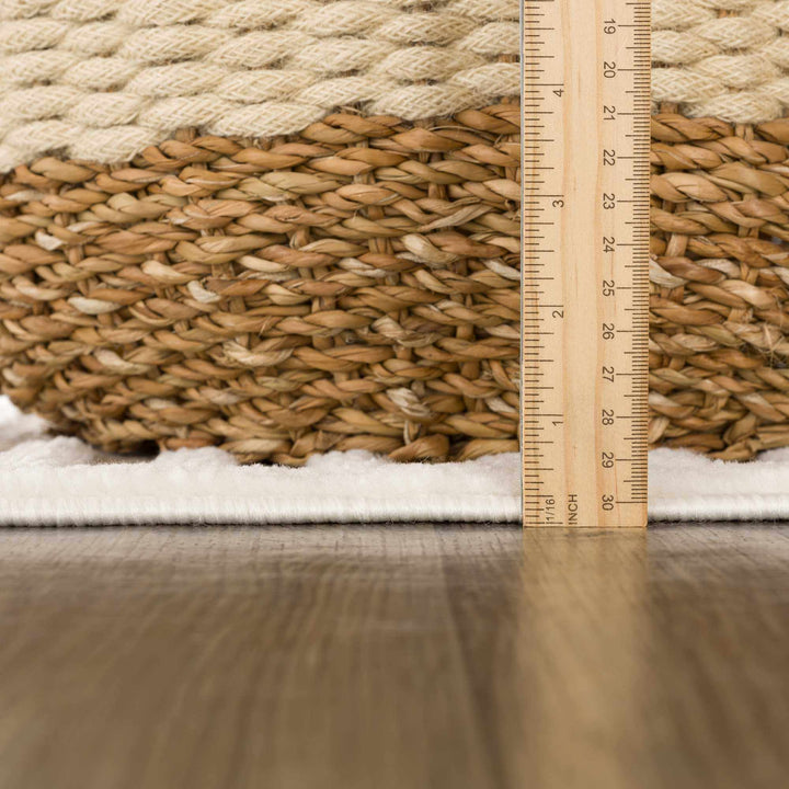 Anah Contemporary Geometrical Tan And Ivory Rug - The Rug Decor