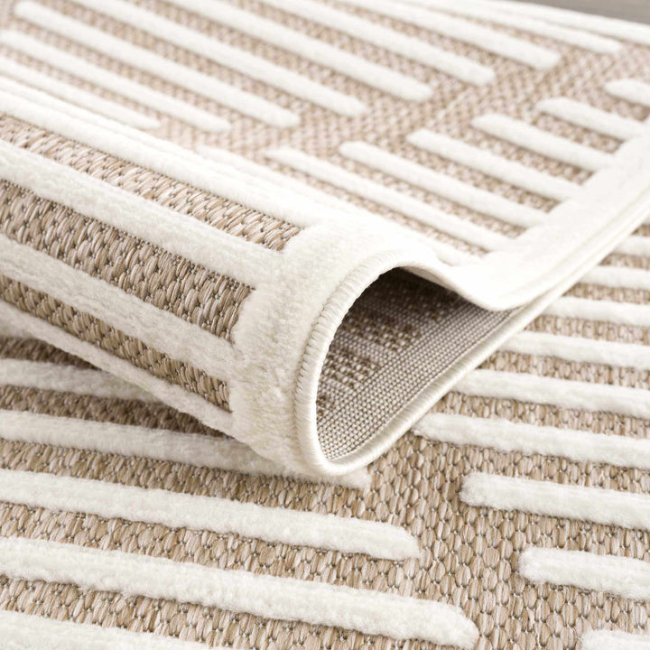 Anah Contemporary Geometrical Tan And Ivory Rug - The Rug Decor