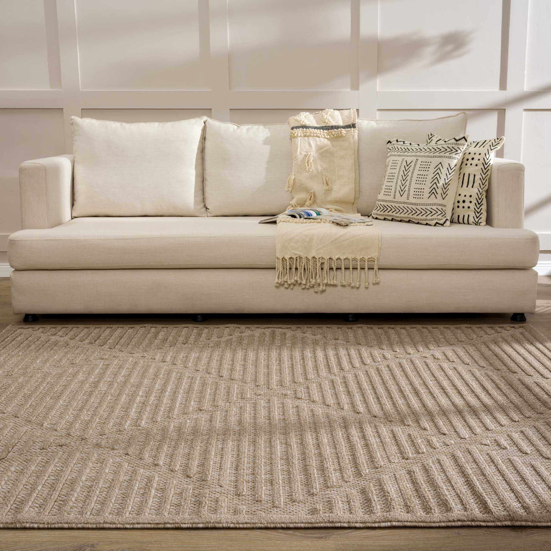 Anah Contemporary Style Tan Outdoor Rug - The Rug Decor