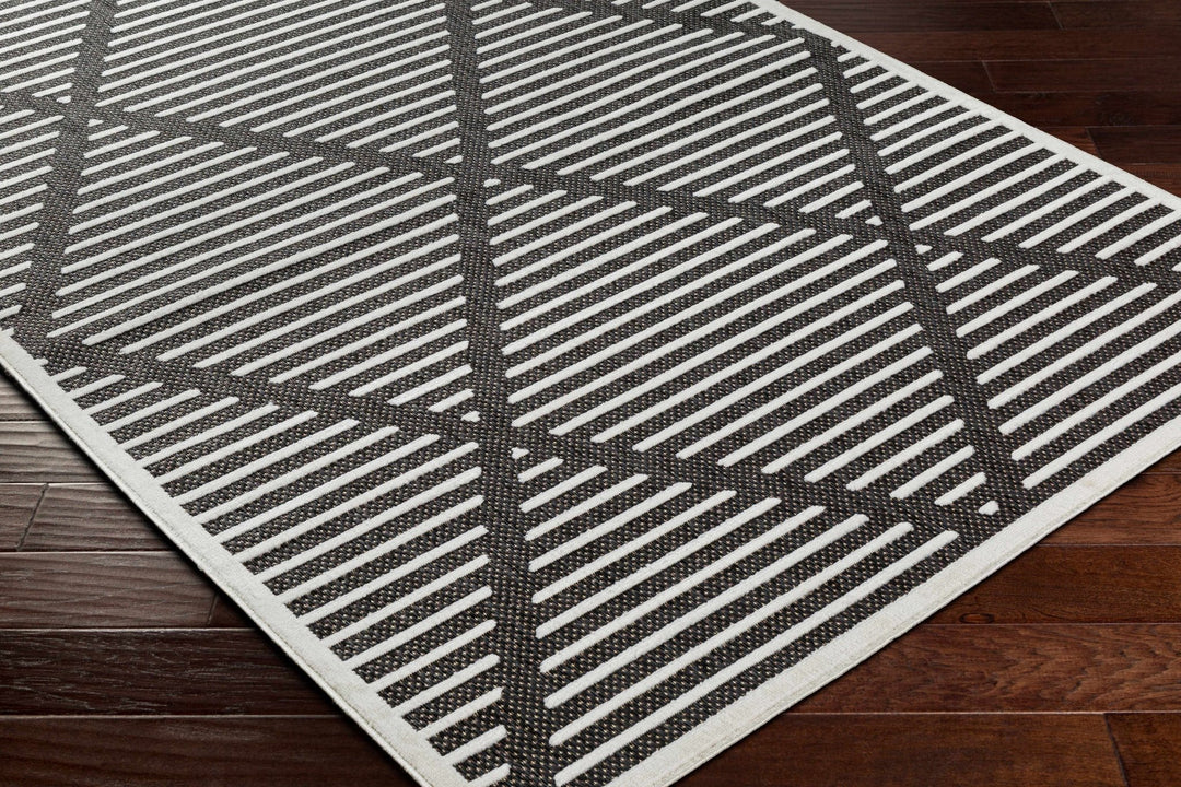 Anah Geometrical Black And Ivory Outdoor Rug - The Rug Decor