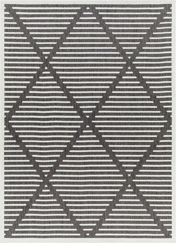 Anah Geometrical Black And Ivory Outdoor Rug - The Rug Decor