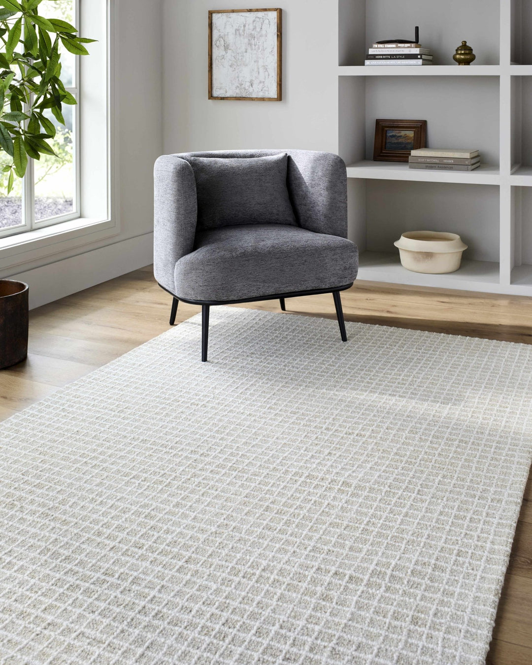 Anahid Modern Geometrical Ivory Hand Tufted Area Rug - The Rug Decor