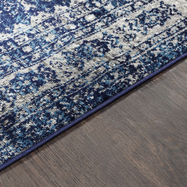 Andes Blue And gray Traditional Medallion Design Area Rug