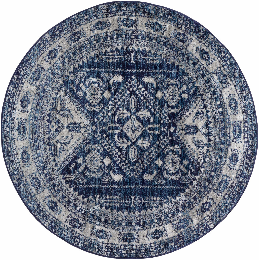 Andes Blue And gray Traditional Medallion Design Area Rug - The Rug Decor