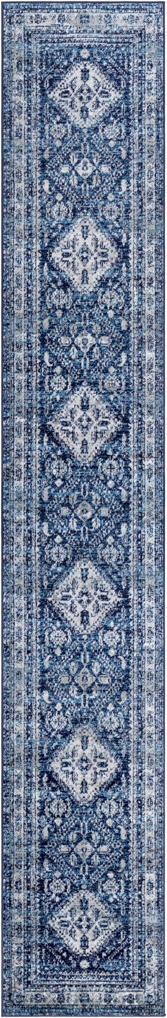 Andes Blue And gray Traditional Medallion Design Area Rug - The Rug Decor