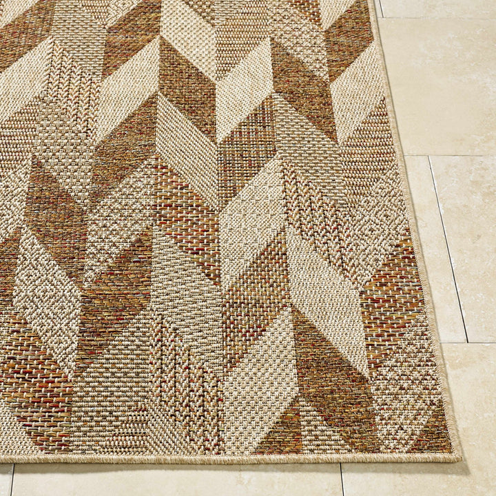 Andrea Contemporary Geometrical Tan And Brown Rug - The Rug Decor
