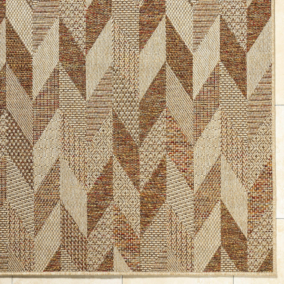 Andrea Contemporary Geometrical Tan And Brown Rug - The Rug Decor