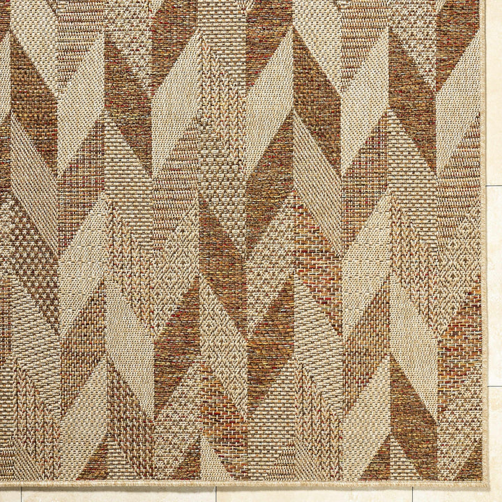Andrea Contemporary Geometrical Tan And Brown Rug - The Rug Decor