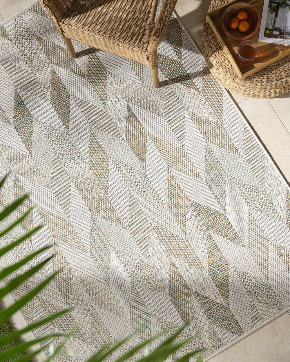 Andrea Contemporary Style Ivory Outdoor Area Rug - The Rug Decor