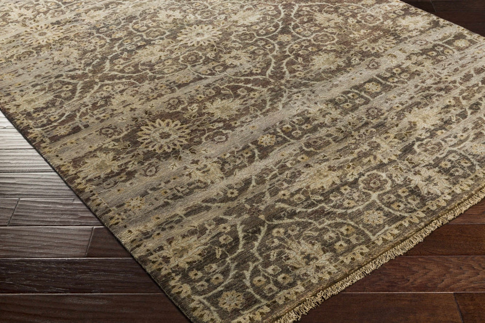 Andrew Traditional Transitional Brown And Beige Wool Rug - The Rug Decor