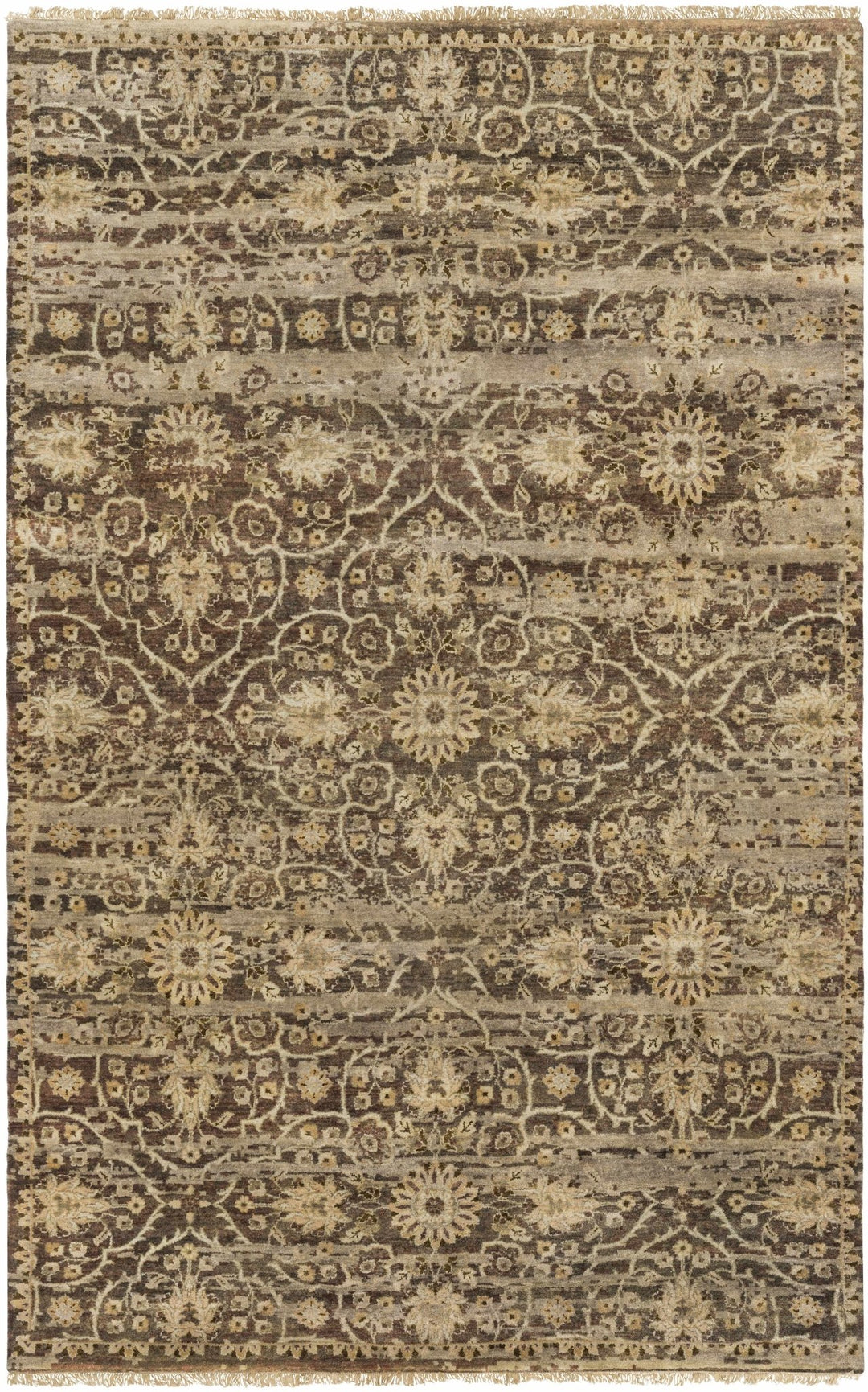 Andrew Traditional Transitional Brown And Beige Wool Rug - The Rug Decor