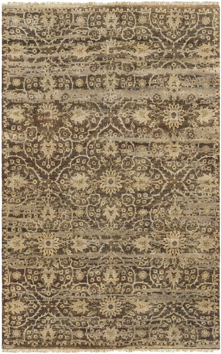 Andrew Traditional Transitional Brown And Beige Wool Rug - The Rug Decor