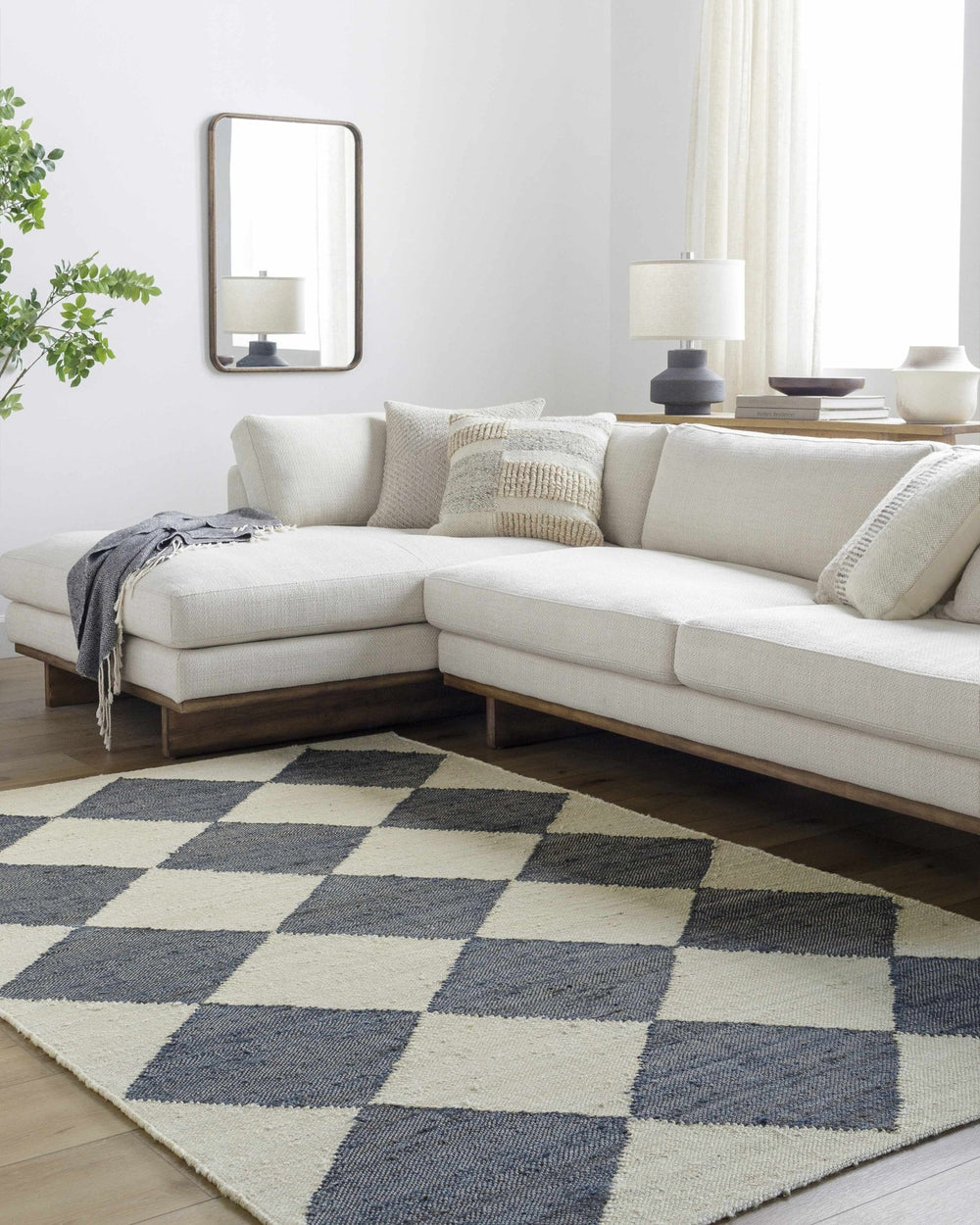 Andrin Modern Gray And Ivory Geometrical Rug - The Rug Decor
