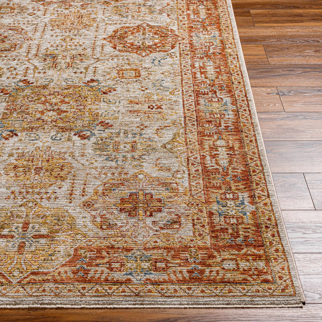 Ange Rust And Beige Traditional Style Area Rug - The Rug Decor
